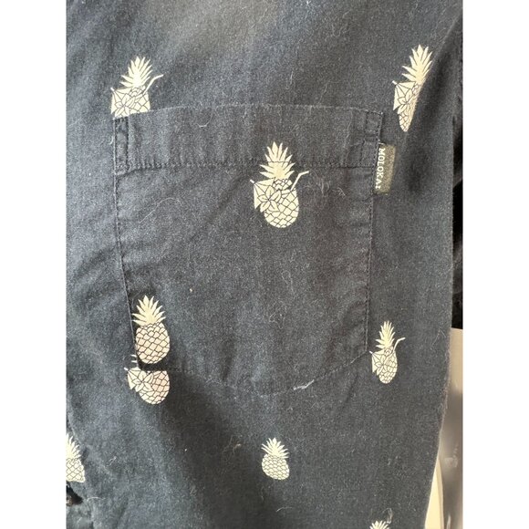 Mens Hawaiian Shirt By Molokai Surf Co. Pineapple Print Short Sleeve Button-Up L - Picture 15 of 16